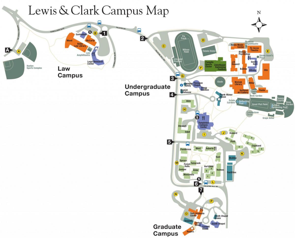地图刘易斯和克拉克大学