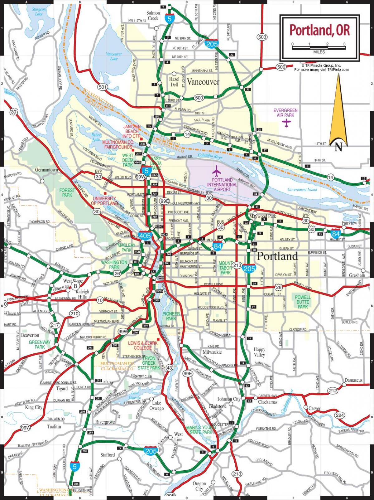 俄勒冈州波特兰市地铁图
