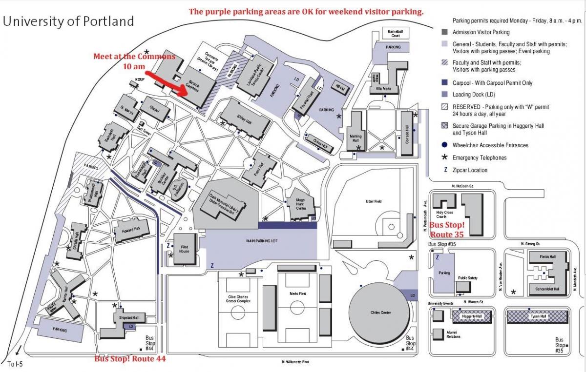 波特兰大学的地图