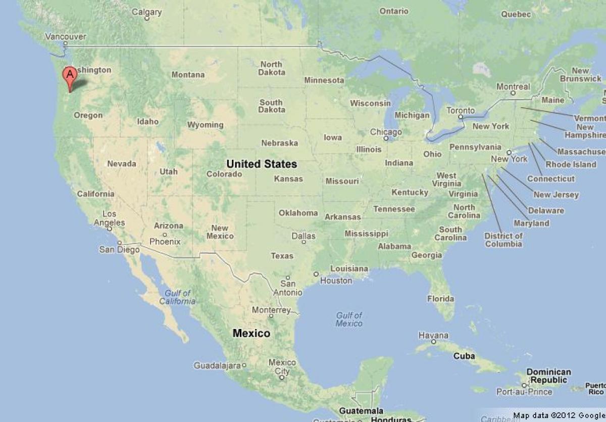 波特兰的美国地图