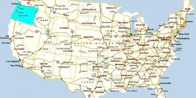 地图美国俄勒冈州的波特兰